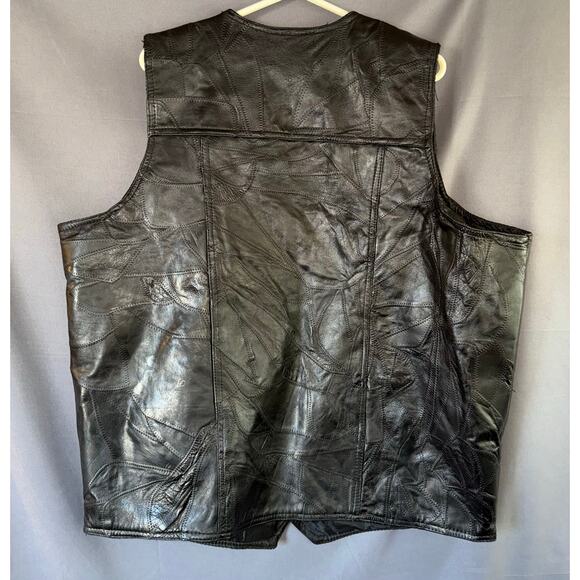 NWT Maxam Brand Leather Size 3X Black Vest - Picture 7 of 10